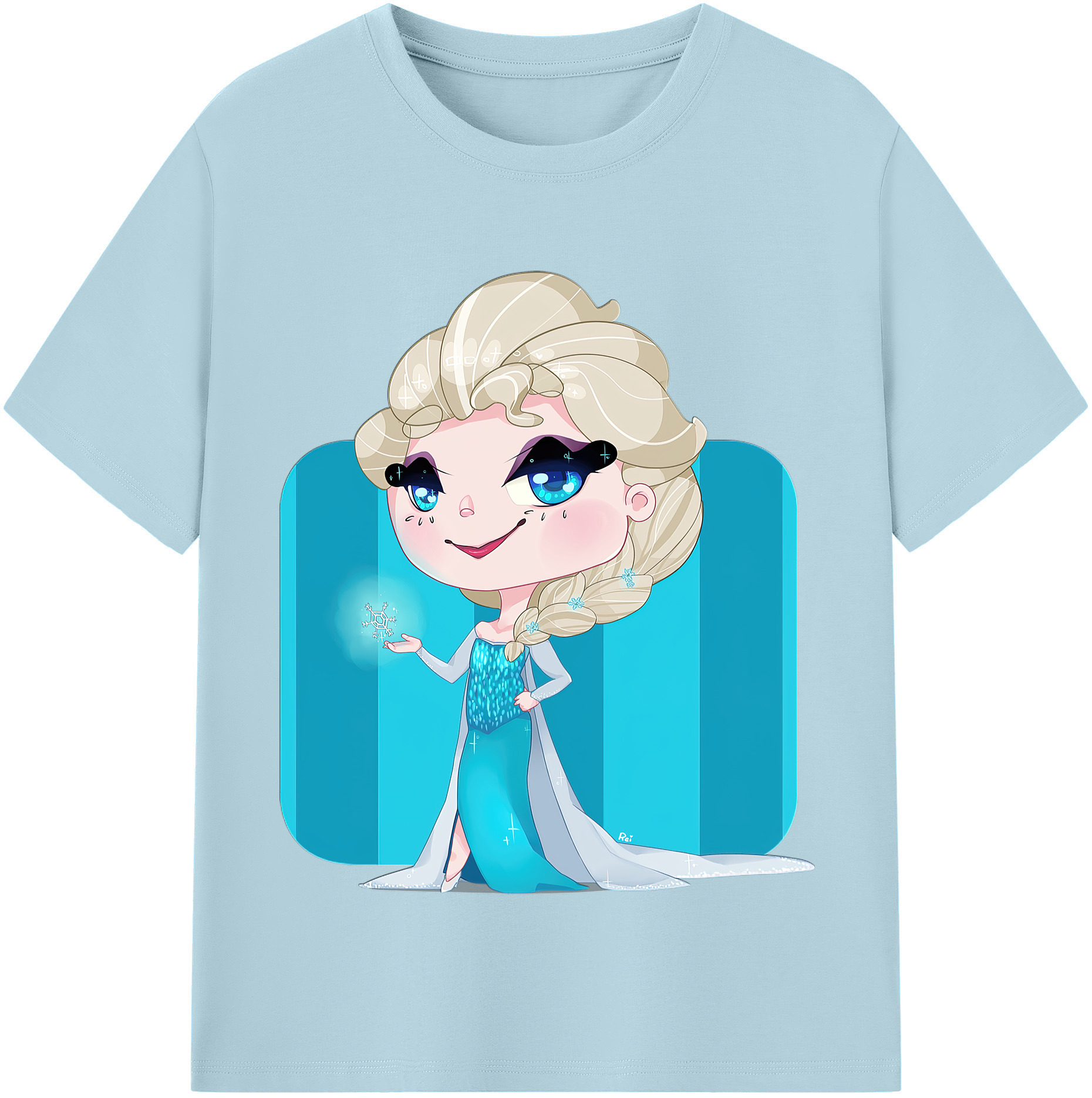 （画像用） アナと雪の女王 アンナ エルサ Frozen Anna Elsa 綿100％半袖Tシャツ（フロントプリント）